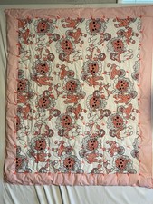 Raggedy Ann  Andy Baby Girl Quilt Handmade 41  x48  Gingham Pink