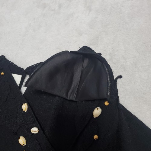 Steve Fabrikant Kleid Damen S schwarz Muschel verziert Wollmischung Strick Resort - Bild 10 von 16