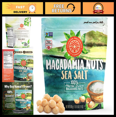Dry Roasted Macadamia Nuts with Sea Salt - 24 Oz, Gluten-Free, Non-GMO, Crunchy