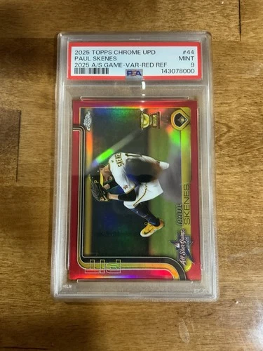 2025 Topps Chrome Paul Skenes Red Cupfractor /5 PSA 9