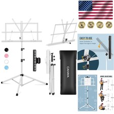 Sturdy Metal Portable Music Stand for Easy Transport - Height Adjustable 54.3"