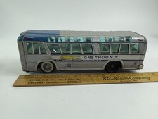 Vintage Made in Japan Greyhound Bus Tin Toy Friction 1960s Litho New York
