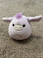 Squishmallow Delzi The Purple Donkey Floral Belly 8" Soft Plush Toy