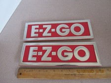 EZGO TXT Front Emblem, Golf Cart vtg red and silver