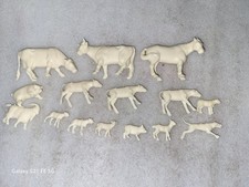 Lot of 15 Marx Farm Animals Cream Color Cow Horse Pig Dog Sheep Goat Lot 1