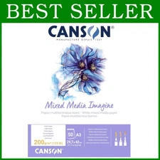 Imagine Mixed Media A3 Paper Pad, 200gsm, 50 Sheets