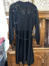 NWT Vince Camuto Size XXL black Sweater Knit Dress Mock Neck Long Sleeves Sequin