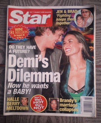 STAR TABLOID - July 15, 2003 -Demi Moore Ashton Badd Pitt Jennifer Aniston Halle