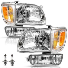 Headlight Assembly for 01-04 Tacoma Driver Passenger Chrome Amber Reflector