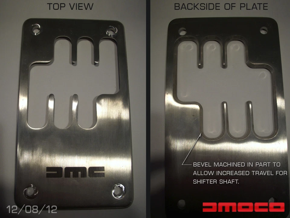 Kit de placa de cambio cerrada de acero inoxidable DeLorean con perilla de cambio de acero inoxidable de 5 velocidades Foto 3 de 3