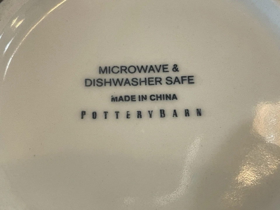 Juego de 3 - Taza de café Pottery Barn blanca con patrón de cachemira azul B153 Foto 2 de 4