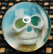 .89" CONTEMPORARY ART MARBLES SKULL MINT-