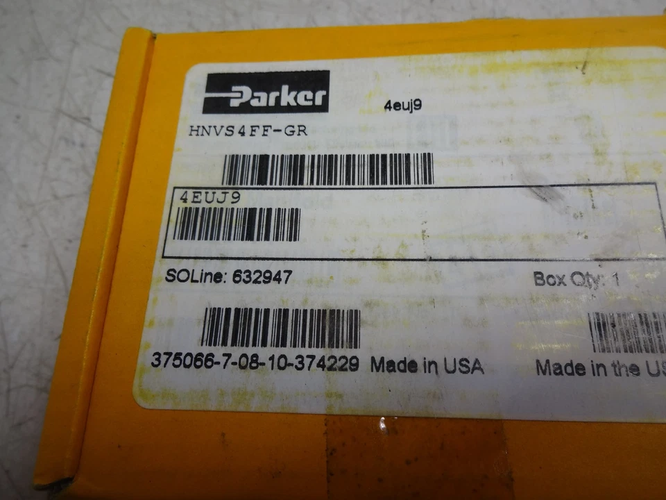 Nueva válvula de aguja Parker HNVS4FF-GR Foto 2 de 4