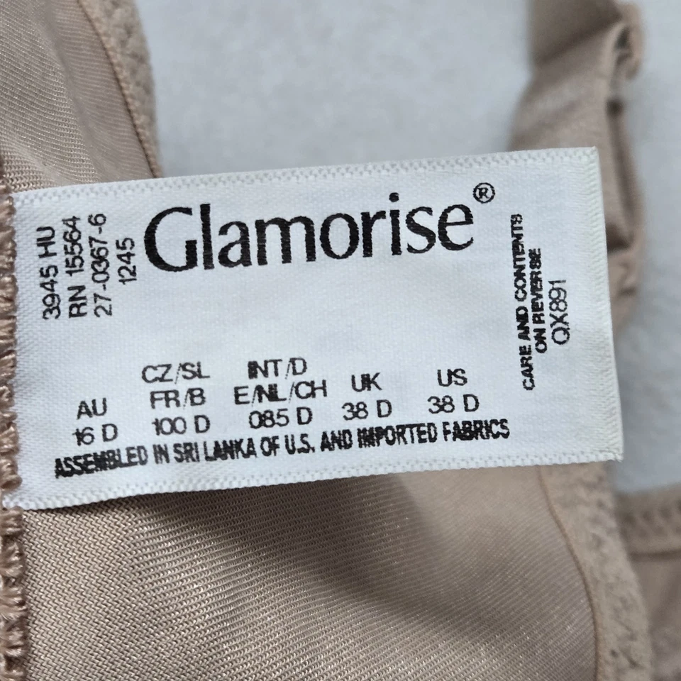 Sujetador Glamorise Mujer 38D Beige Con Aros Encaje Cierre Frontal Sin Forro Foto 3 de 4