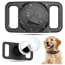 Linsaner 1 2 4 Pack Waterproof Dog Collar Holder for AirTag Gen 1  A9-Black