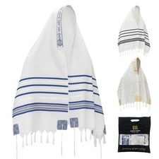 Adult Tallit Prayer Shawl Acrylic Tashbetz   Kosher Tzitzit, Embroided Atarah