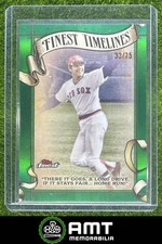 Carlton Fisk 2025 Topps Finest 33/75 Timelines Green Refractor Red Sox
