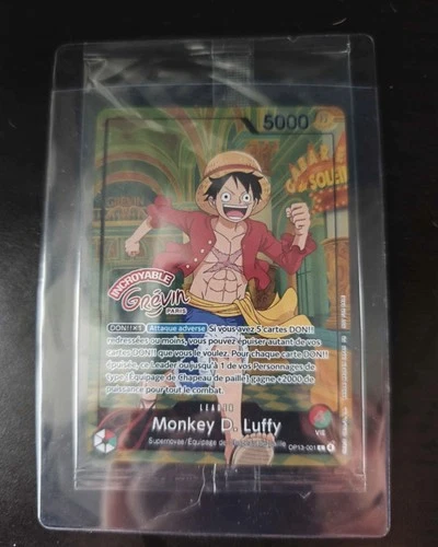 One Piece Card French Luffy Op13-001 X Musee Grevin Promo New