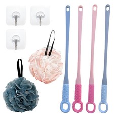 Toe Cleaning Brush Silicone Foot Scrubber In Shower With Long Handle