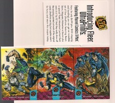 FLEER ULTRA '94 X-MEN UNCUT ULTRA PRINT COUPON & (3) X-FACTOR TRYPTIC CARD PROMO