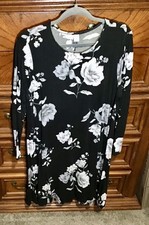 Old Navy Black Print L/S Dress Size XL
