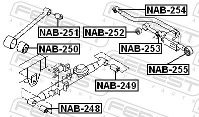 2x ✅Fits FEBEST NAB-254 REAR CROSS BAR SILENTBLOCK NISSAN ELGRAND E5 ⭐UK Seller⭐