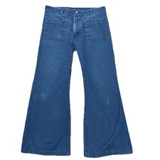 Vtg Seafarer Dungarees Seagoing Uniform Corp Navy Bellbottom Utility Jeans 34