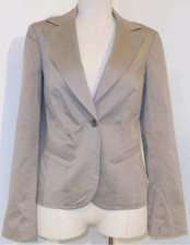 Trina Turk Women s Beige One-Button Lined Blazer Suit Jacket Long Sleeve Size 10