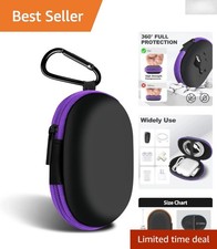 Elegant Purple Earbud Case - Portable Organizer for Earphones and Accessories