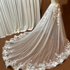 Tulle Detachable Train White Ivory Tiered Removable Skirt For Wedding Dresses