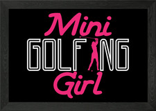 Minigolf Minigolf Ragazza Incorniciato Wall Art Poster Stampa su Tela Quadro
