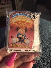 Garbage Pail Kids 1986 GPK BUTTONS #8 RADIO ACTIVE! Pin Original Pack ADAM BILLY