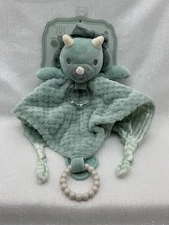 Dreamgro  TRICERATOPS DINOSAUR Sensory Activity Blankie Teether Rattle Ring Toy
