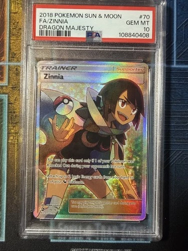 2018 POKEMON ZINNIA DRAGON MAJESTY 70/70 FULL ART PSA 10 GEM MINT