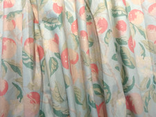 Vintage Laura Ashley Apple 'Orchard' 1980s Cotton Curtains 54"L x 64"W