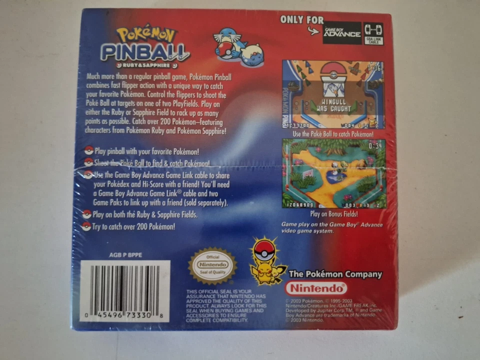 精灵宝可梦弹球红宝石和蓝宝石 Game Boy Advance GBA 密封 — 第 2/4 张图片