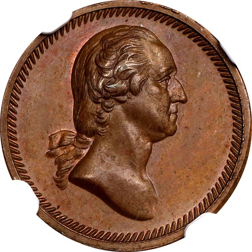 "1776" (ca. 1876) Washington by Soley - Liberty Bell Medalet Copper MS-65 NGC - Picture 3 of 4