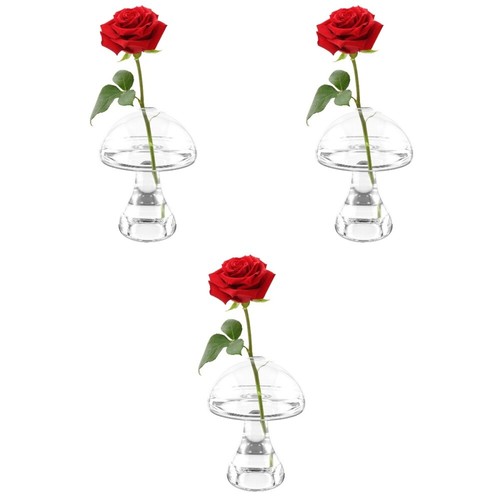 3 Pcs Pilzförmige Glasvase Pilzglasterrarium Pilz-Hydrokultur-Vase - Bild 10 von 12