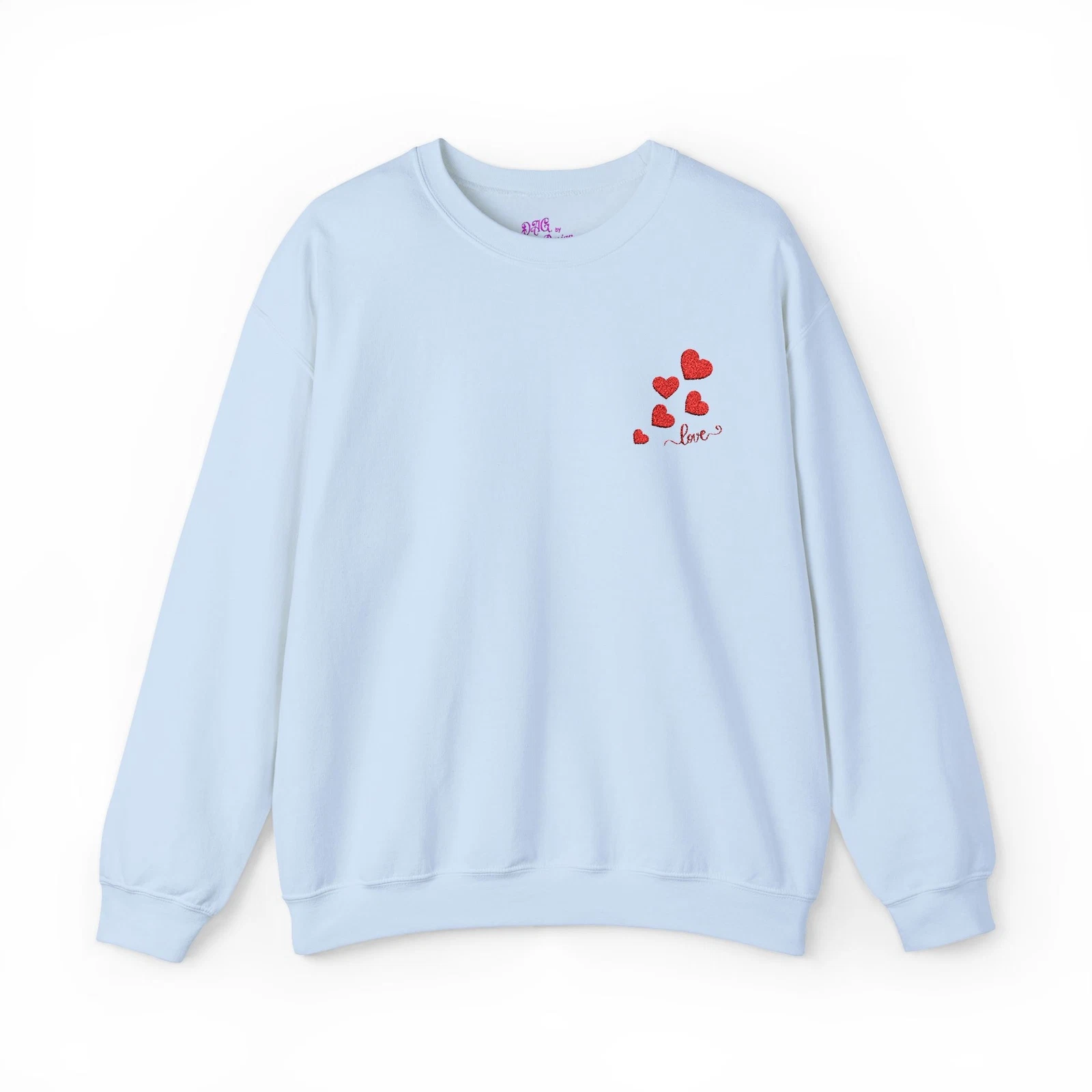 Embroidered Hearts & Love Sweatshirt, Valentine's Day Gift