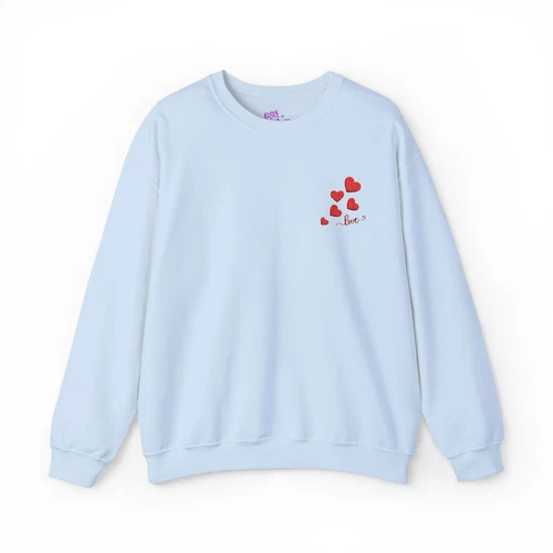 Embroidered Hearts & Love Sweatshirt, Valentine's Day Gift