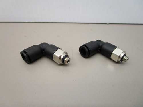 x2 Legris Plastic 1/4" Tube Push-Lock Air Line Fitting 90° 5mm x .08 Thread