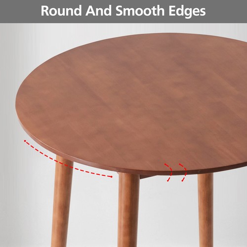 Wooden Round Dining Table for Kitchen Cafe Restaurant -100cm Walnut - Picture 3 of 7