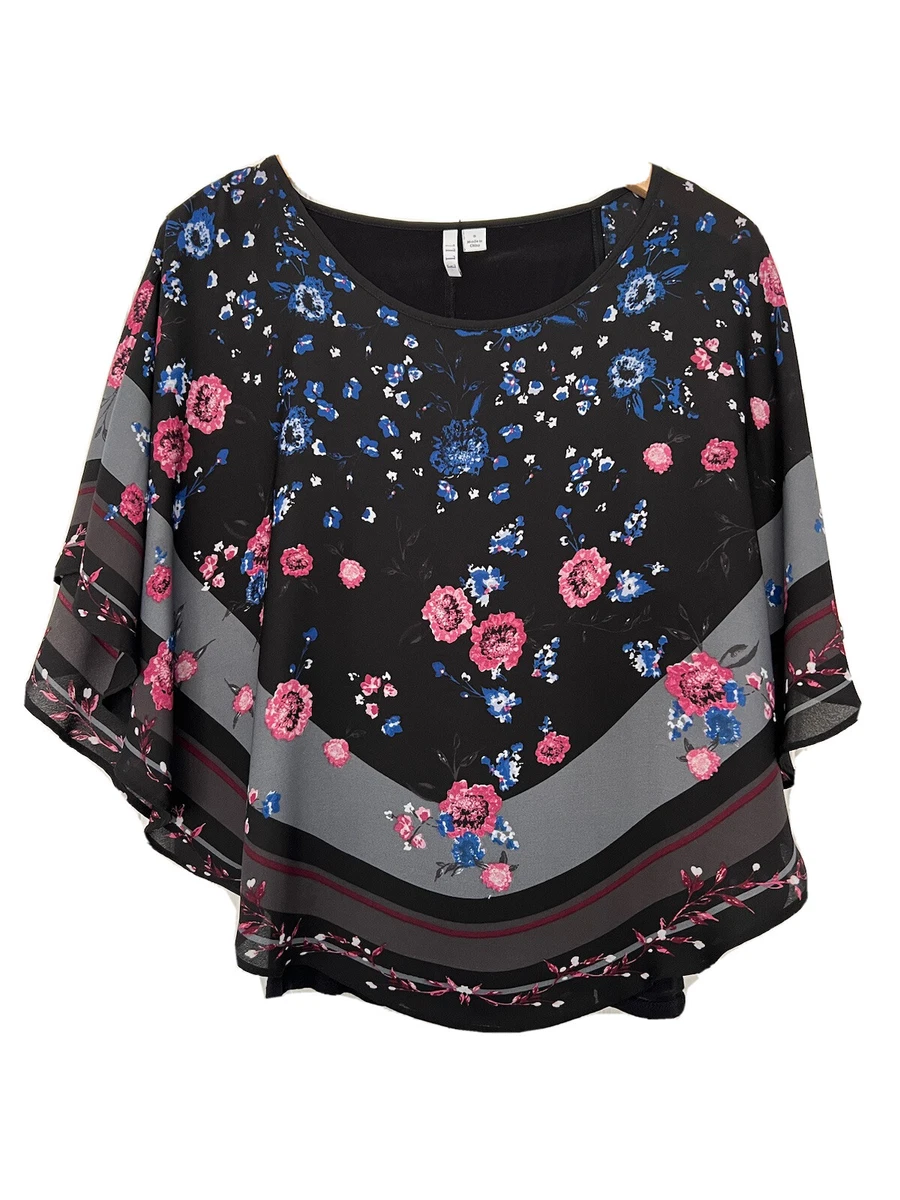 Elle Women s Bat Wing Sleeve Blouse Size Small Floral Top Women s Clothing