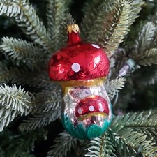ORNAMENT MUSHROOM CHRISTMAS DECORATION RETRO COLLECTIBLE