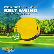 SWING SET STUFF INC COMMERCIAL RUBBER BELT SEAT 5.5 FT COATED CHAIN BLACK 0274