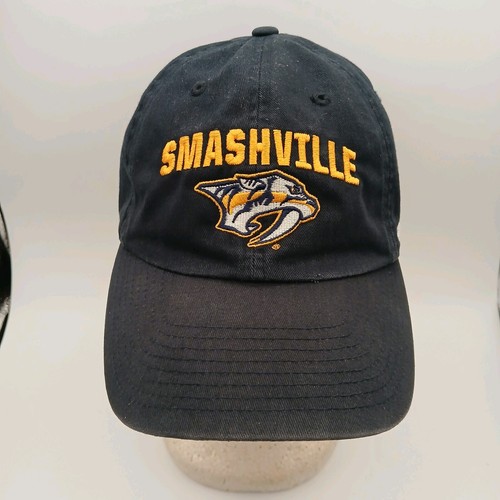 Cappello Berretto Nashville Predators Smashville '47 Strap Back Blu Giallo Scritta Logo - Foto 17 di 24