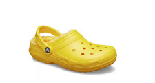 yellow fuzzy crocs