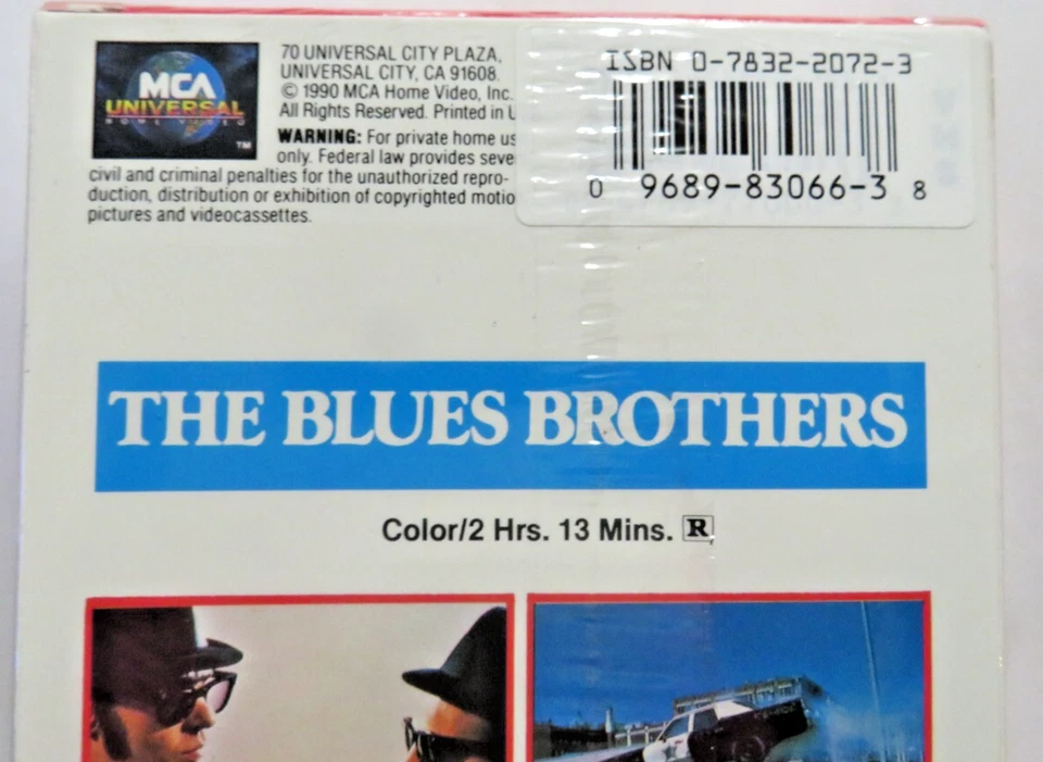 The Blues Brothers VHS SEALED Watermarks MCA Dan Akroyd John Belushi James Brown - Image 3 of 4