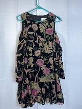 Eliza J Womens Black Floral Cold Shoulder Burnout Velvet Dress Size 8 NWT