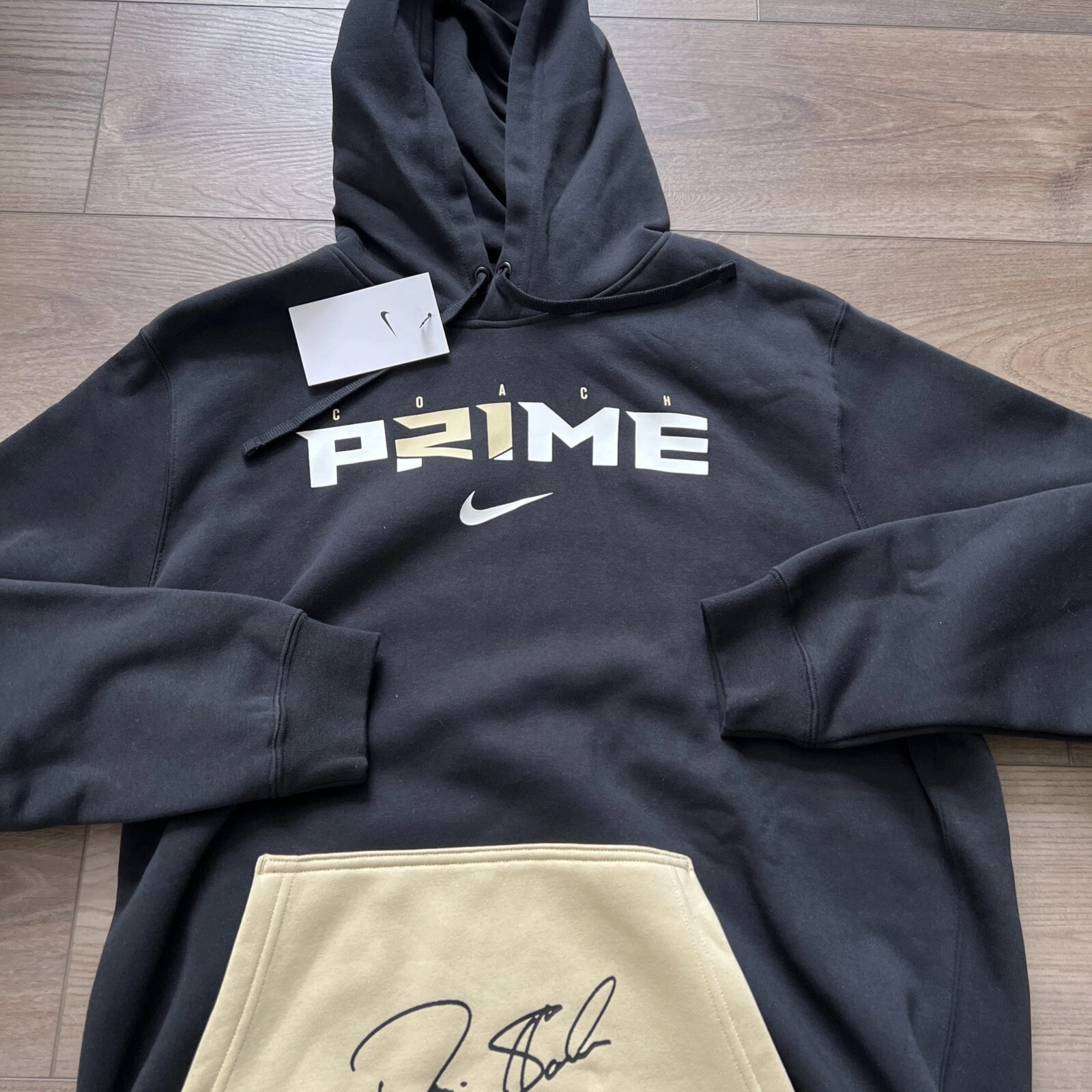 Felpa con cappuccio uomo taglia grande Nike Coach Prime nera Deion Sanders